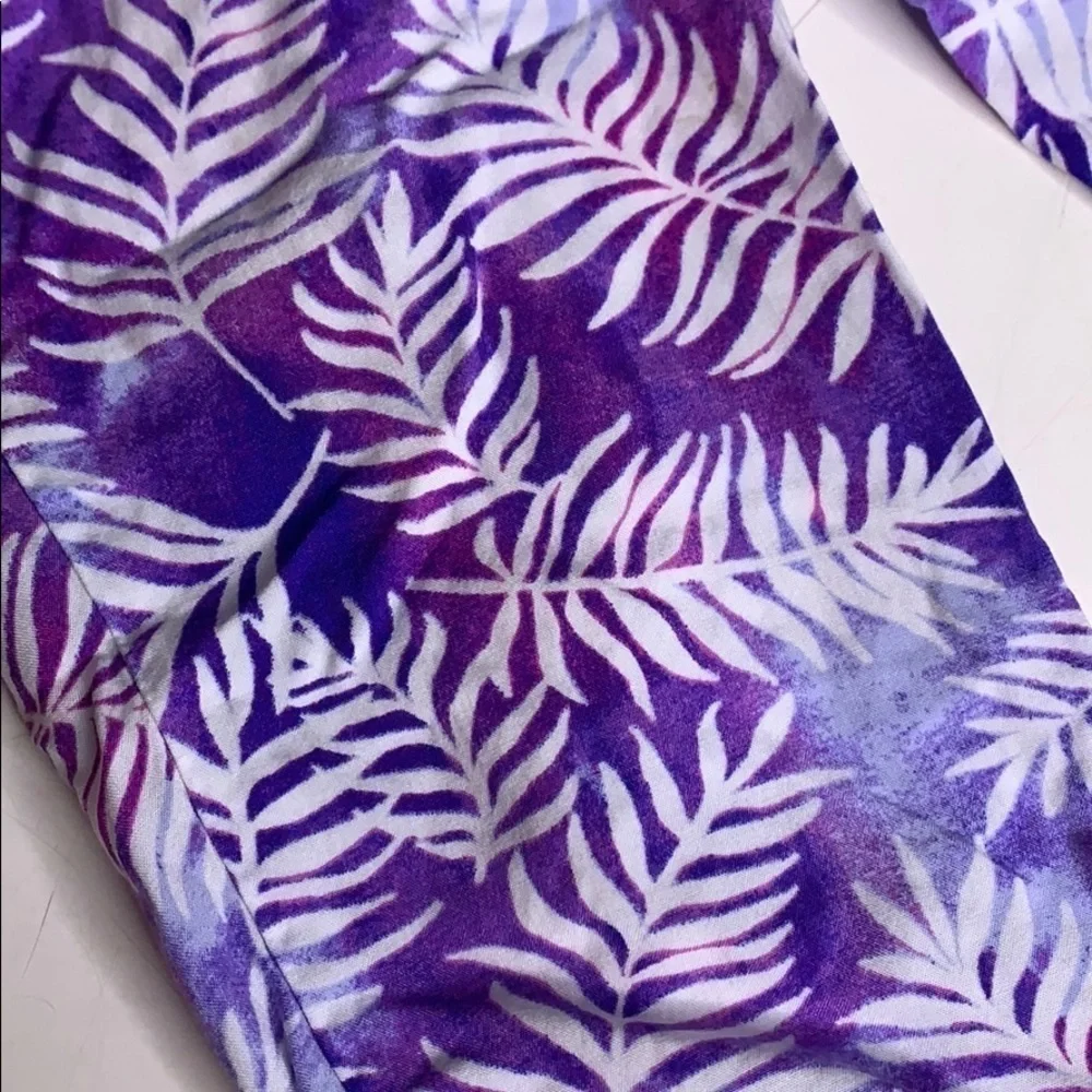OshKosh B’Gosh watercolor palm print lounge pants purple toolset 2T